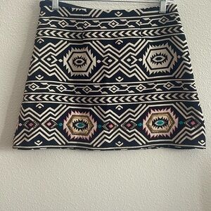 Judith March Mini Skirt Women's M Side Zip Aztec Tribal Print Lined